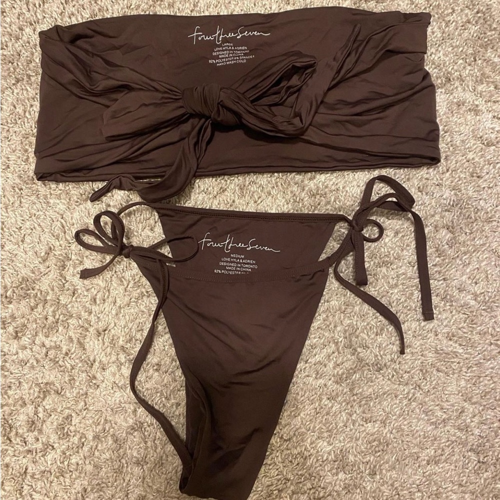 437 Brown Bikini Set